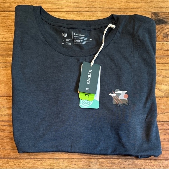 tentree Tops - NWT Tentree Soft Tee in Slate Blue and Embroidery (Read Description)